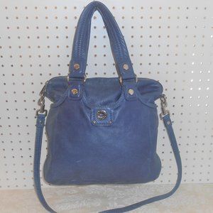 MARC JACOBS BLUE LEATHER TOTALL TURNLOCK CROSSBODY